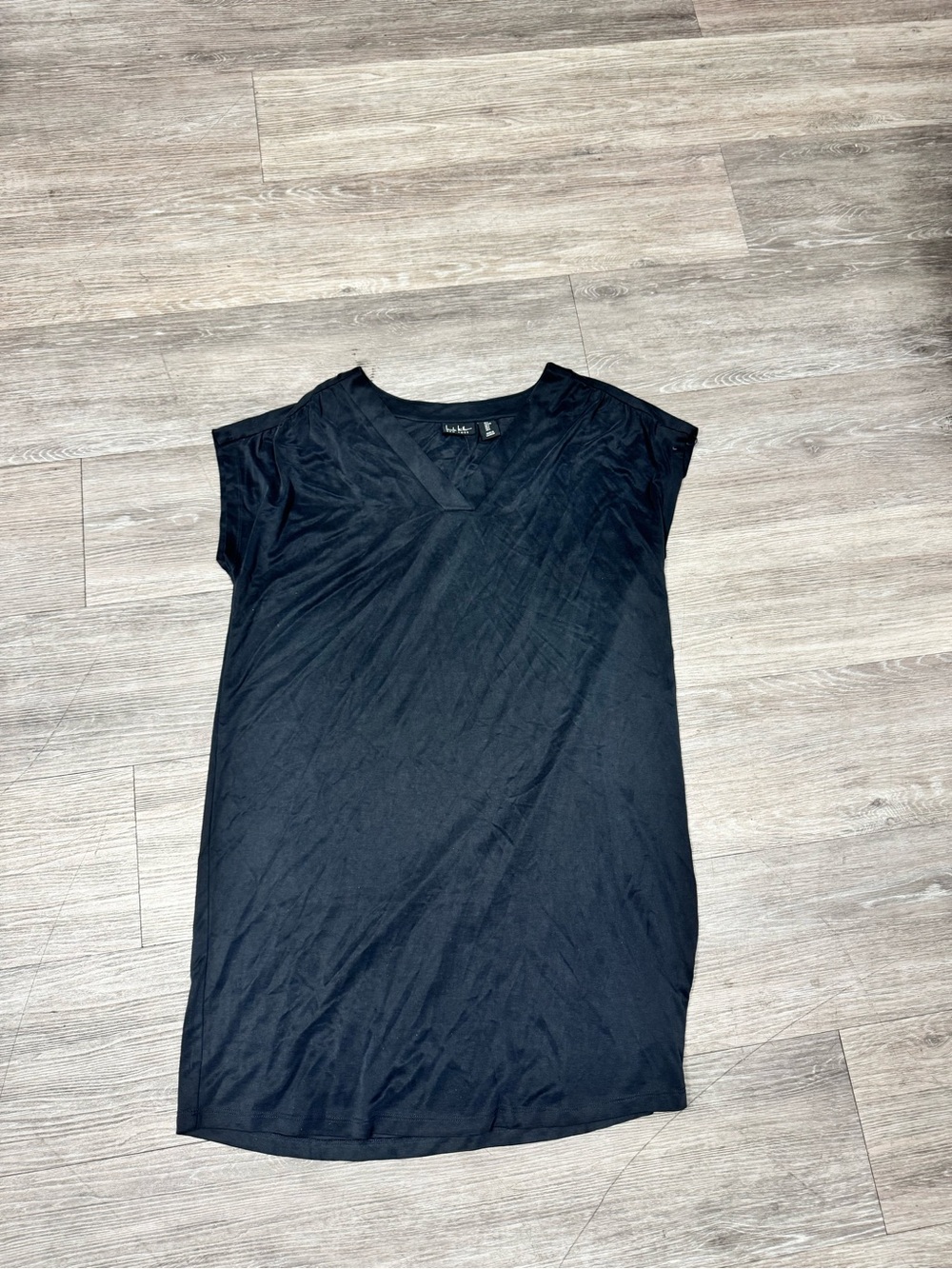 Nicole Miller Black V-Neck Cap Sleeve Women's dress